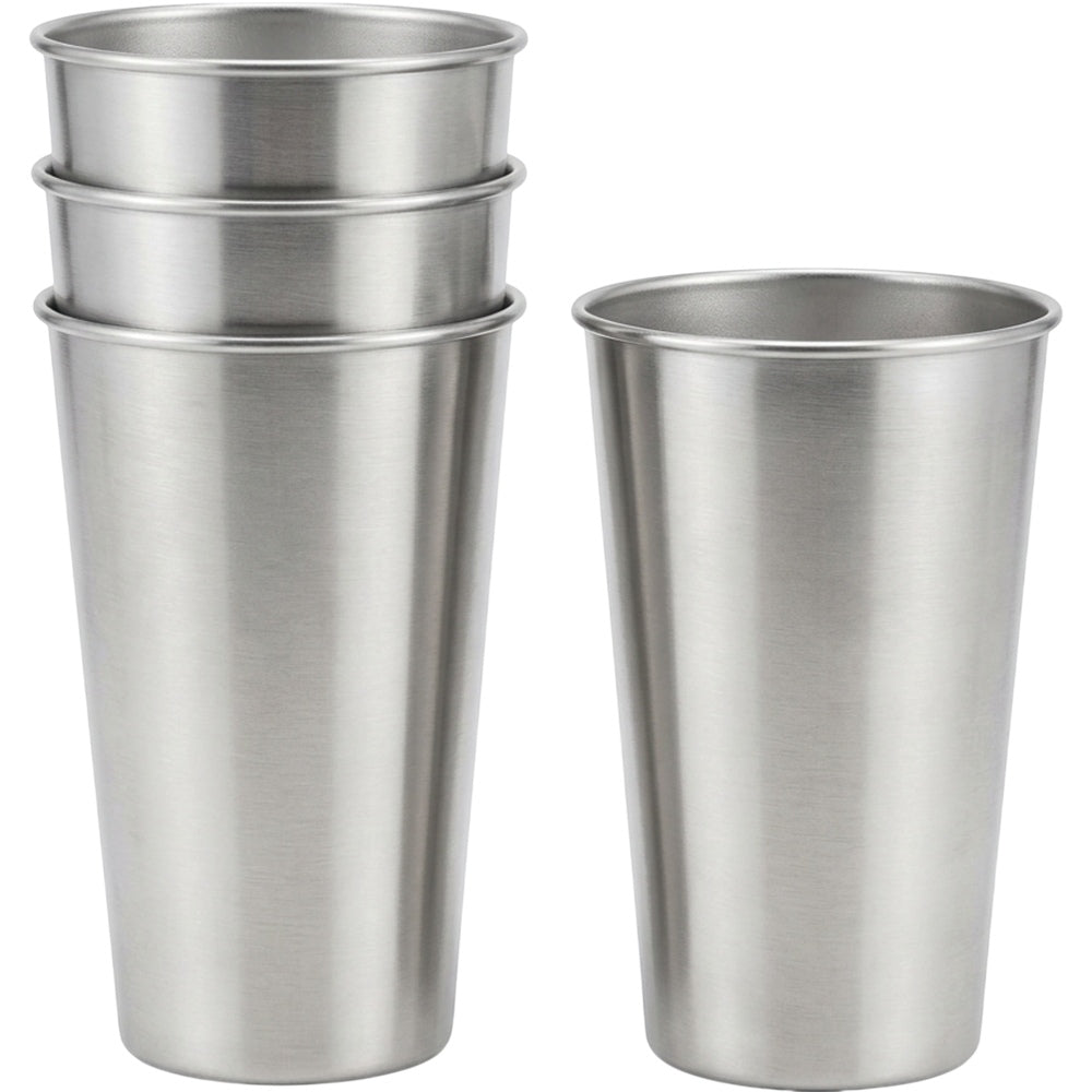 Munio Brushed Stainless Beer Pint Cup 16 oz 4 Pack