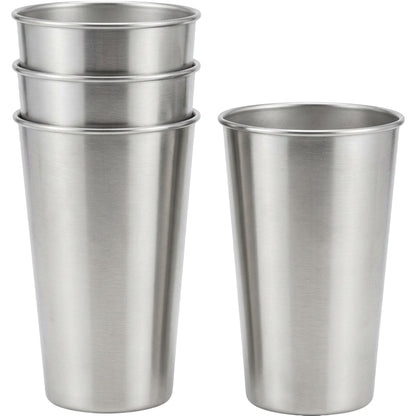 Munio Brushed Stainless Beer Pint Cup 16 oz 4 Pack