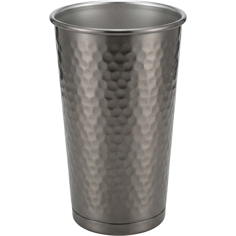 Munio Single-Wall Stainless Steel Beer Cup 20 fl oz Gunmetal Hammered Finish