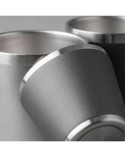 Munio Tapered Stainless Ale Cup Graphite 18 oz Pair