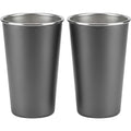 Munio Tapered Stainless Ale Cup Graphite 18 oz Pair