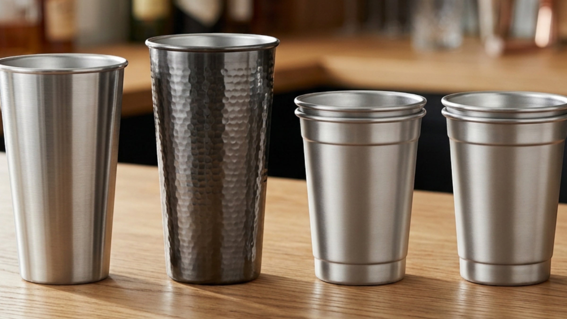 Munio Single-Wall Stainless Steel Beer Cups